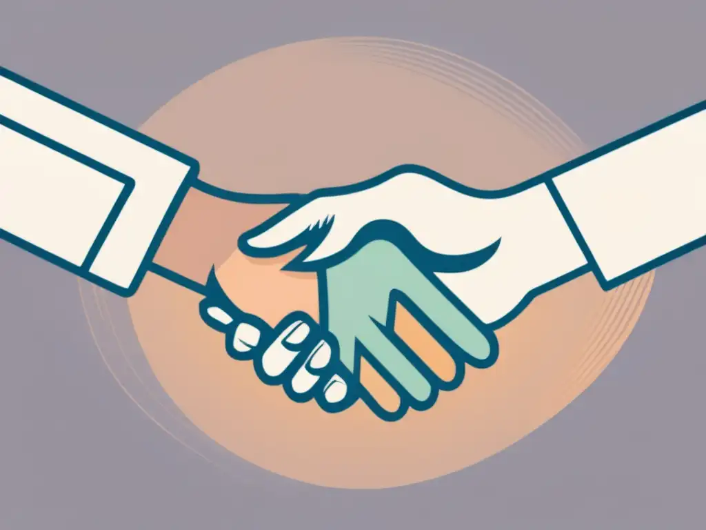 Manos entrelazadas simbolizando comunicación efectiva y colaboración Manos que se estrechan, símbolo de resolución de conflictos financieros con clientes freelance