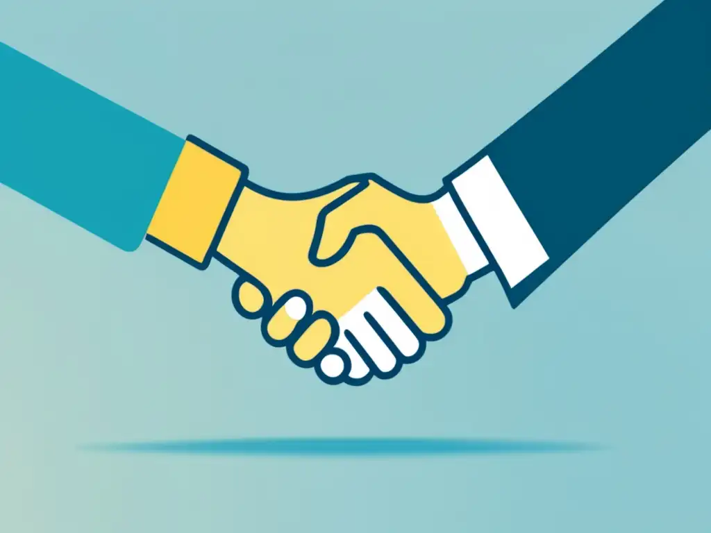 Apretón de manos freelancer-cliente Contrato de freelancers: Minimalismo en una imagen de apretón de manos entre freelancer y cliente