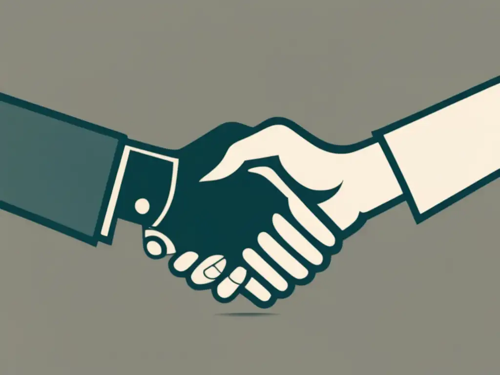 Negociación exitosa: manos entrelazadas Técnicas de negociación para freelancers: manos entrelazadas en una imagen minimalista que simboliza el éxito de una negociación