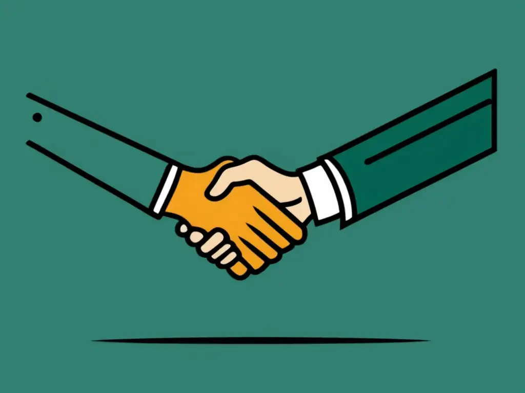 Apretón de manos profesional entre freelancer y cliente Contrato financiero para freelancers: apretón de manos profesional, confiable y simplificado