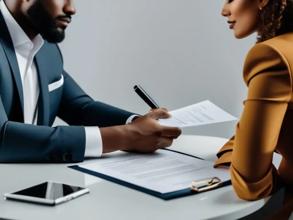 Contrato de freelancer y cliente Contrato freelancer: profesionalismo, confianza y colaboración en una imagen minimalista de una firma de contrato