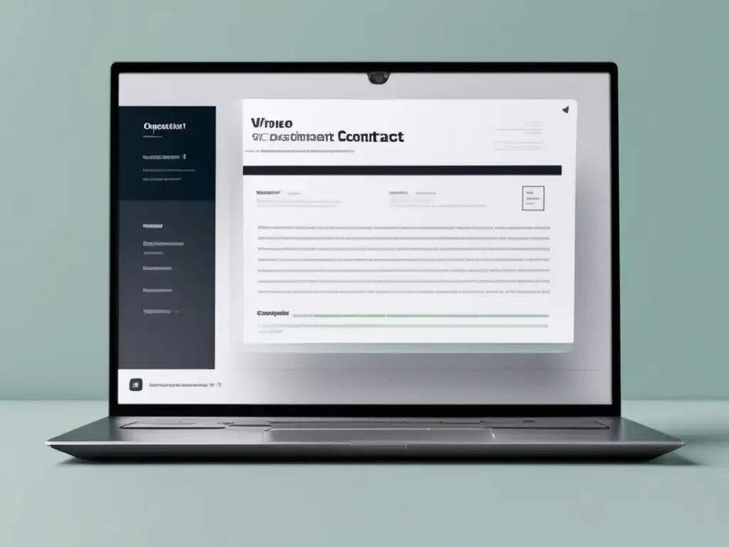 Contrato digital para freelancers Contrato financiero para freelancers en laptop moderno