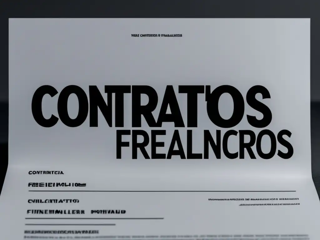 Contrato financiero profesional Contrato financiero para freelancers: imagen profesional con fondo blanco y documento plegado