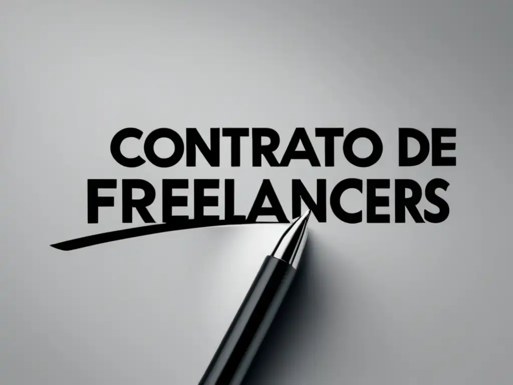 Contrato de freelancers: minimalismo y profesionalismo Contrato de freelancers firmado en superficie blanca -