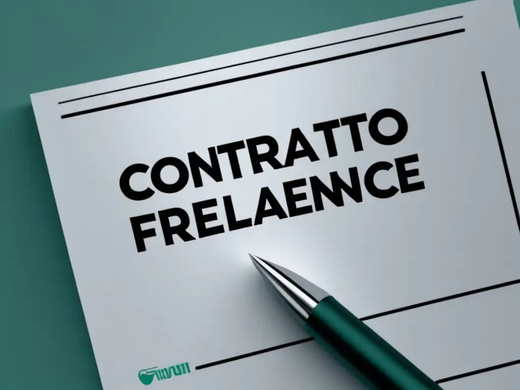 Contrato Freelance - Contrato Freelance con cláusulas en imagen 8k: profesionalismo y minimalismo