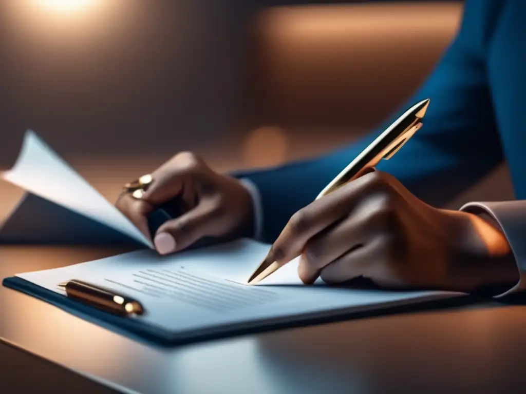 Freelancer firmando contrato financiero Freelancer firmando contrato financiero: estructurar contratos financieros para freelancers (110 caracteres)