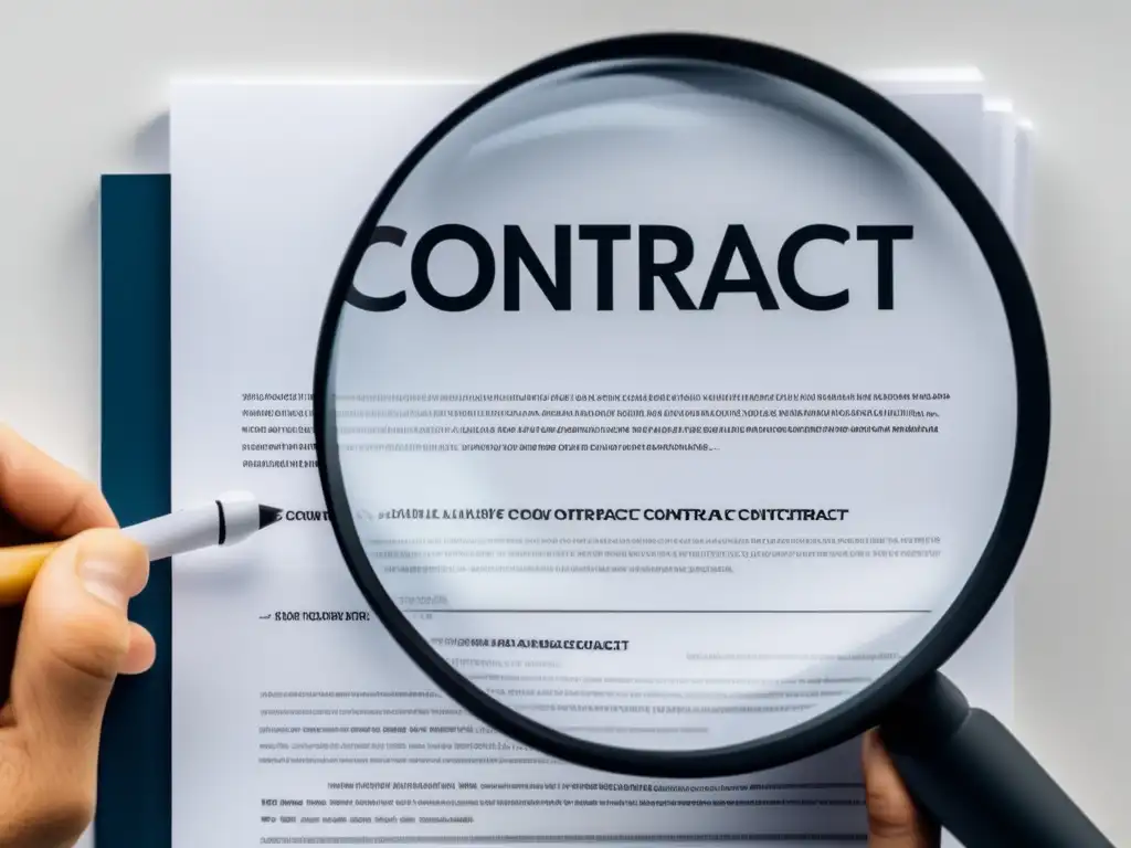 Contrato firmado con sección destacada Contrato freelancer: Contrato elegante y legible resaltando la importancia de la claridad y precisión