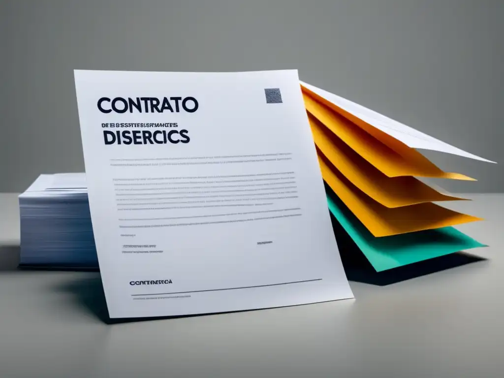 Contratos de servicios profesionales Contratos financieros para freelancers: imagen ultradetallada y de alta resolución con estilo minimalista