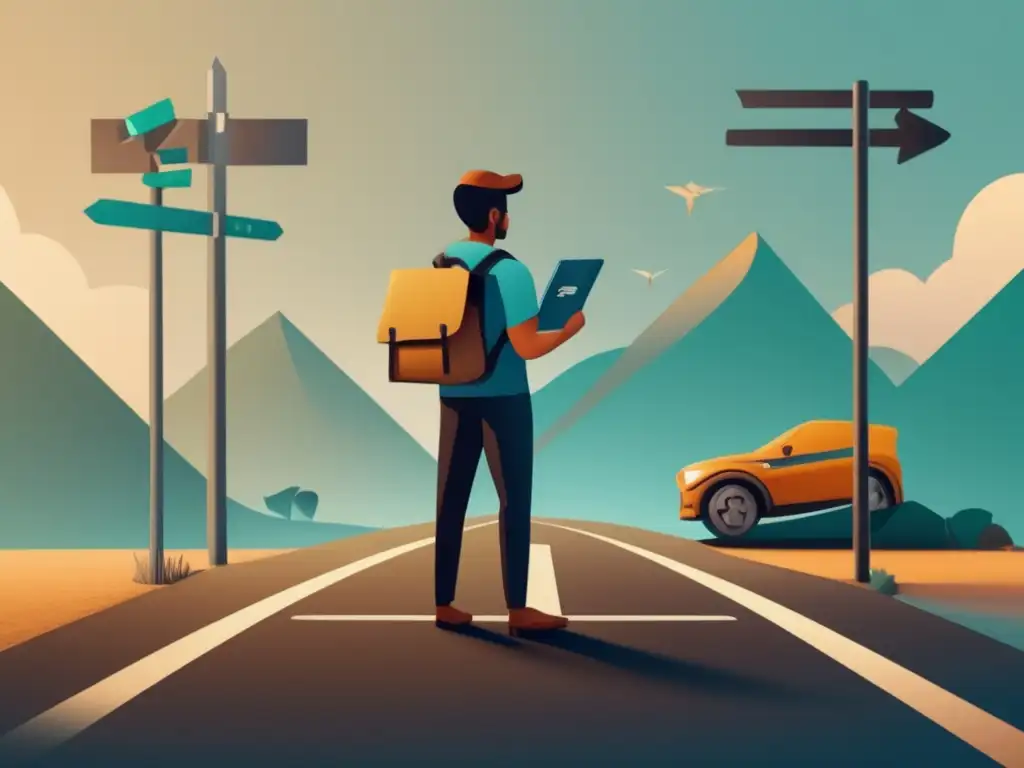 Freelancer en encrucijada: autofinanciamiento vs crédito externo Freelancer sopesa ventajas y desventajas de autofinanciarse o buscar crédito externo en imagen 8K minimalista