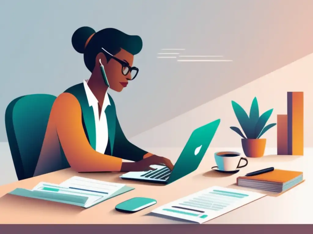 Freelancer organizado gestionando finanzas Gestión financiera para freelancers en un entorno organizado y tranquilo