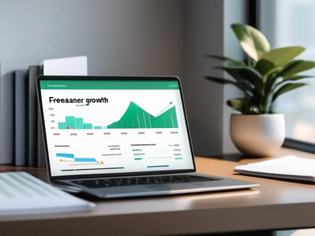Espacio de trabajo minimalista con luz natural Trabajo freelance con estrategias de protección financiera