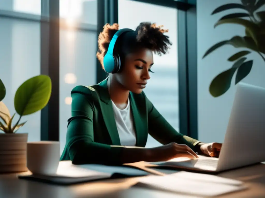 Freelancer enfocado en su trabajo Gestión financiera para freelancers en un espacio limpio y ordenado