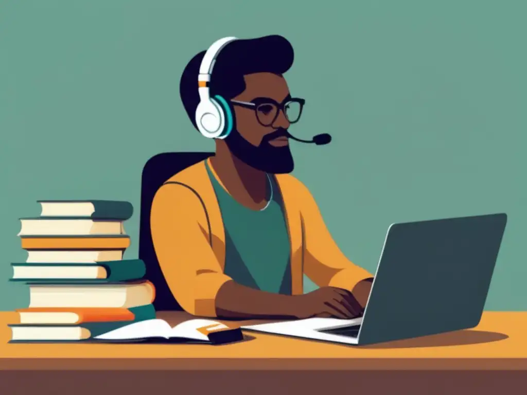Escritorio minimalista para freelancers Freelancer enfocado en