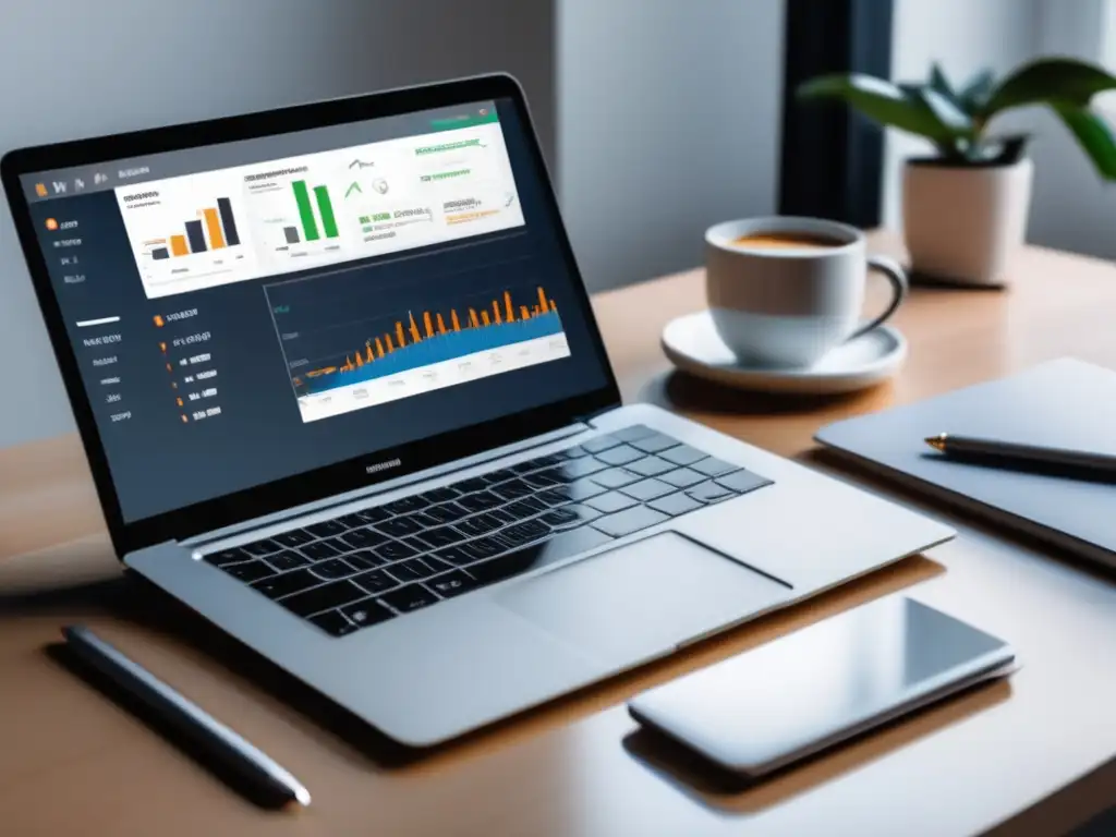 Espacio de trabajo minimalista y elegante Espacio de trabajo minimalista con gestión financiera para freelancers