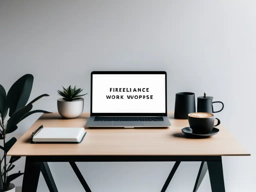 Espacio de trabajo organizado y minimalista Espacio de trabajo de un freelance con colchón financiero