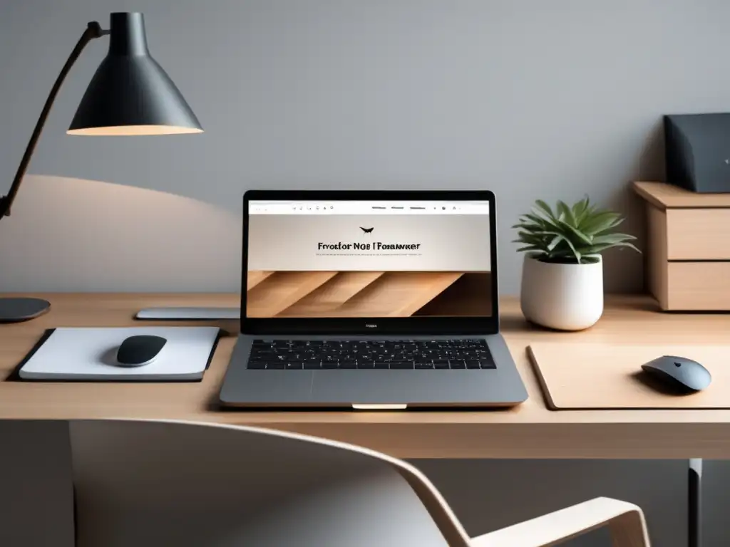 Espacio de trabajo minimalista para freelancers Escritorio organizado para freelancer con gestión financiera eficiente
