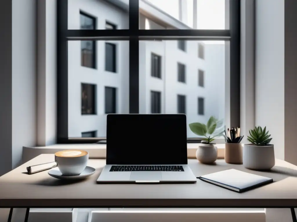 Espacio de trabajo minimalista y productivo Espacio de trabajo minimalista con ingresos pasivos para freelancers
