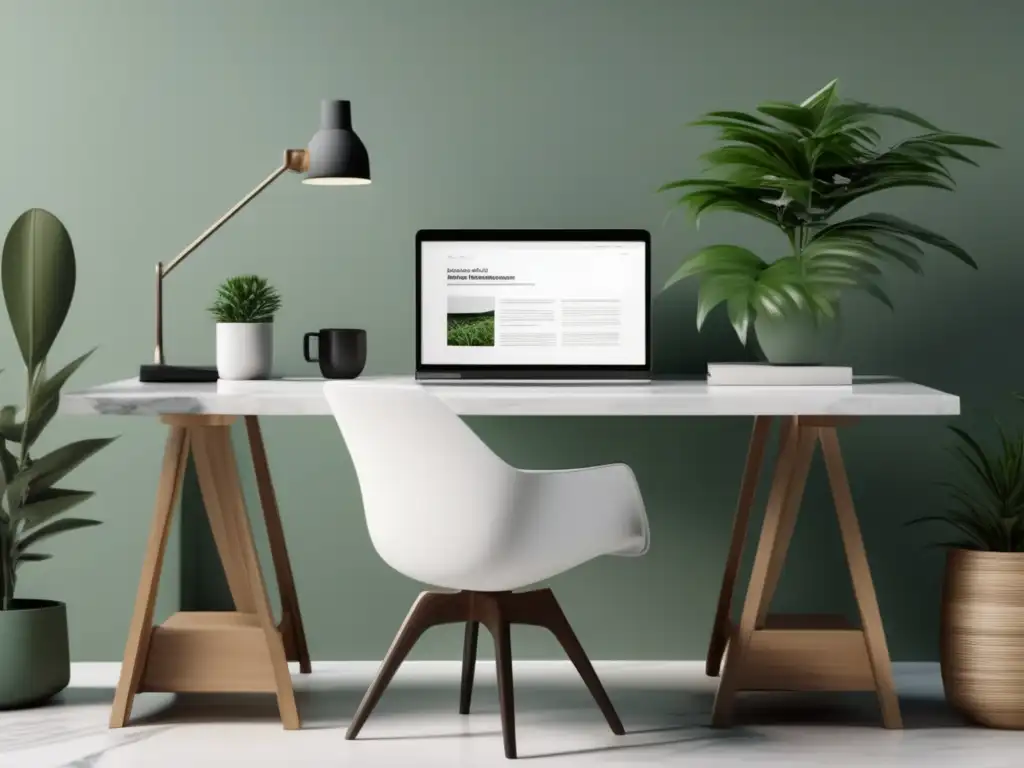 Espacio de trabajo minimalista y sereno para freelancer Espacio de trabajo minimalista y organizado para freelancer, proteger finanzas con imagen 8k y estilo sereno