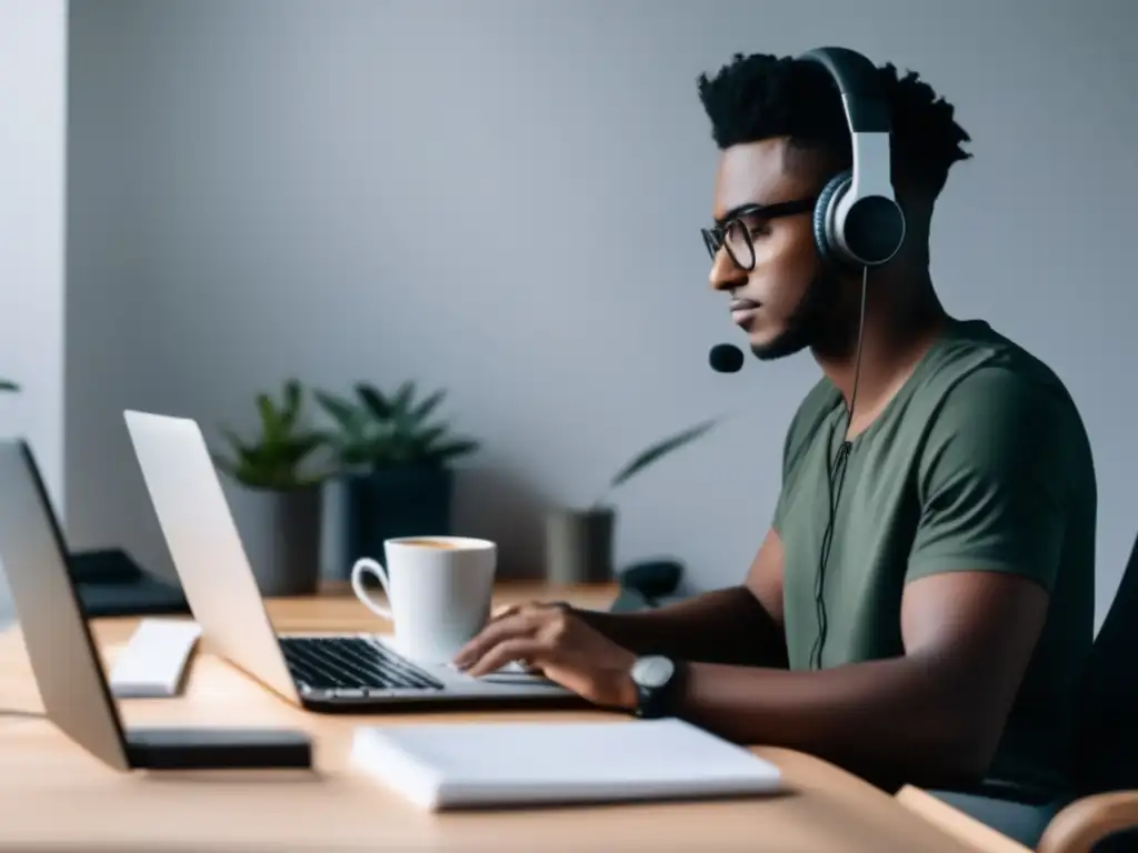 Espacio de trabajo minimalista para freelancers Espacio de trabajo minimalista para freelancers con software de facturación eficiente