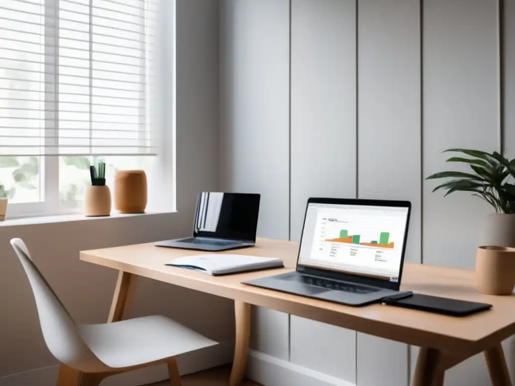 Espacio de trabajo minimalista y organizado Espacio de trabajo minimalista: recuperarse de una crisis financiera como freelancer