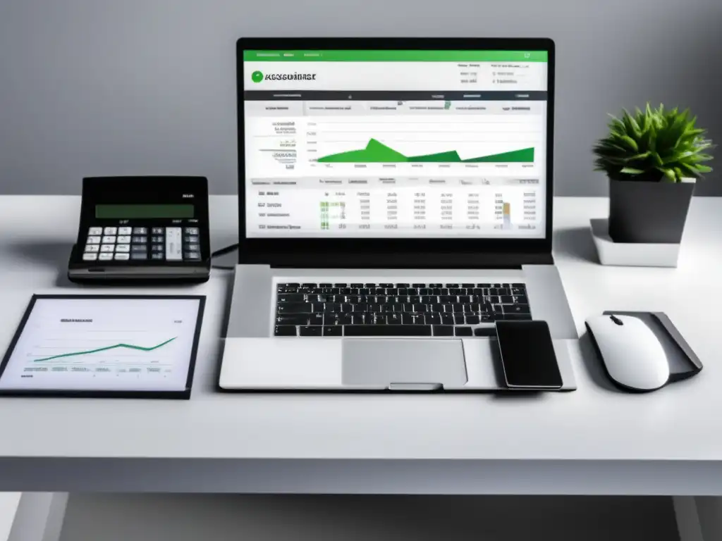 Escritorio minimalista para herramientas de contabilidad Herramientas de contabilidad para freelancers en un escritorio minimalista