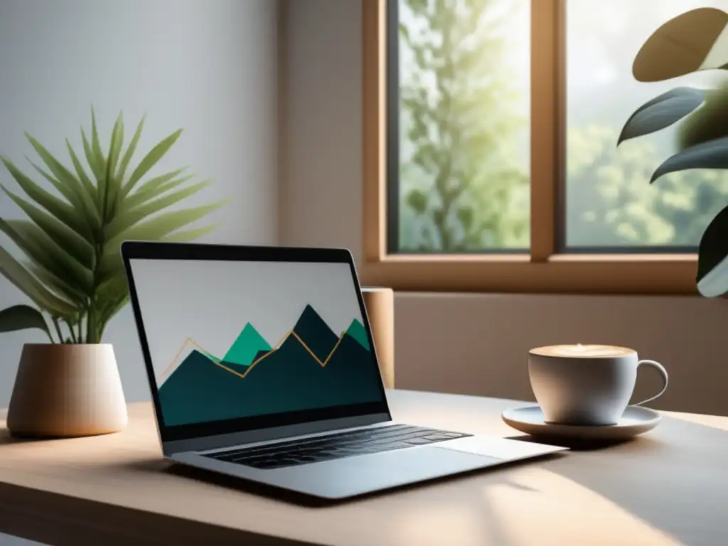 Espacio de trabajo minimalista con escritorio de madera clara Espacio de trabajo minimalista: ingresos pasivos para freelancers