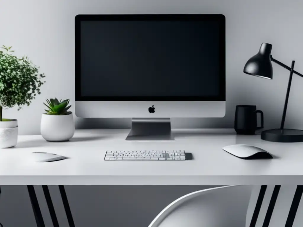 Escritorio minimalista con planificación financiera Planificación financiera para freelancers: Escritorio minimalista con laptop y metas financieras