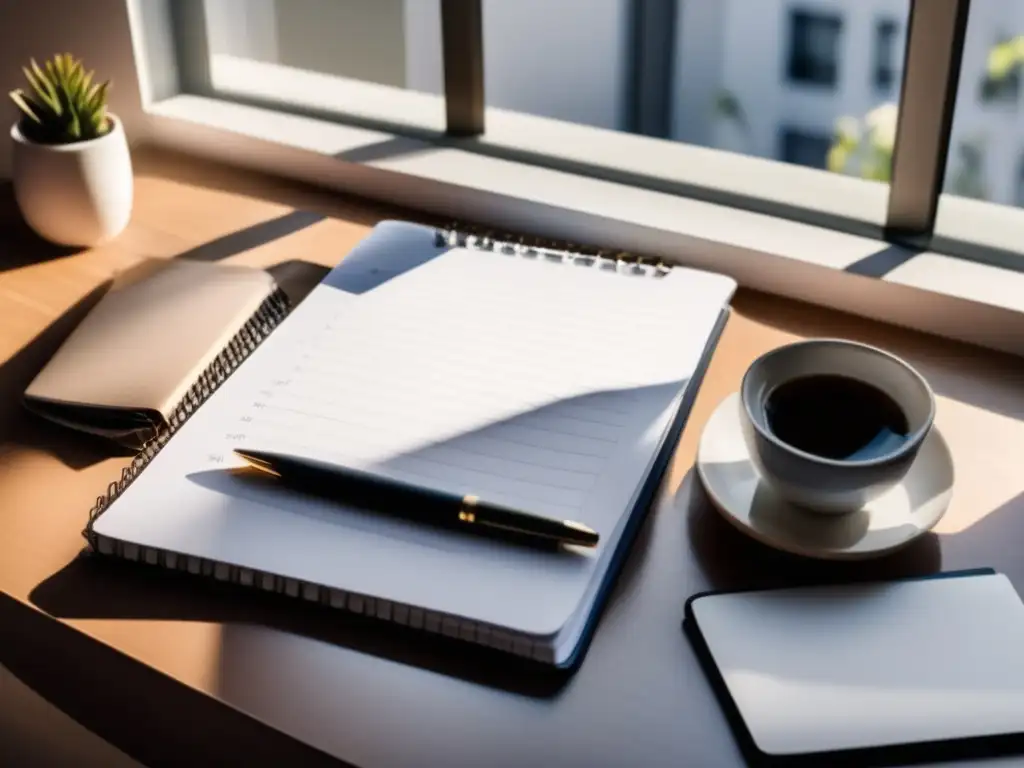 Escritorio organizado para freelancers Escritorio ordenado con lista de negociación y laptop con gráfico de freelance