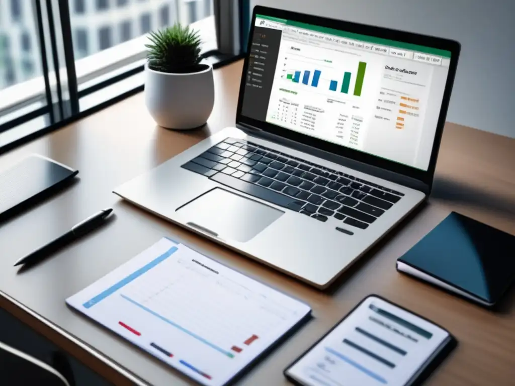 Escritorio organizado con laptop, calculadora y notas Factores clave al elegir software de contabilidad para freelancers