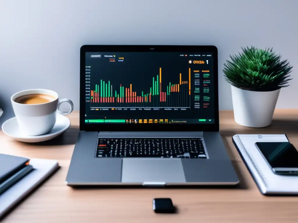 Escritorio minimalista con planificación financiera Planificación financiera para freelancers: incorporando criptomonedas