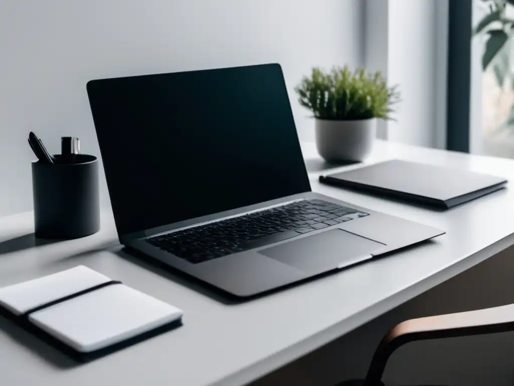 Espacio de trabajo organizado y limpio Escritorio organizado para gestión de clientes morosos