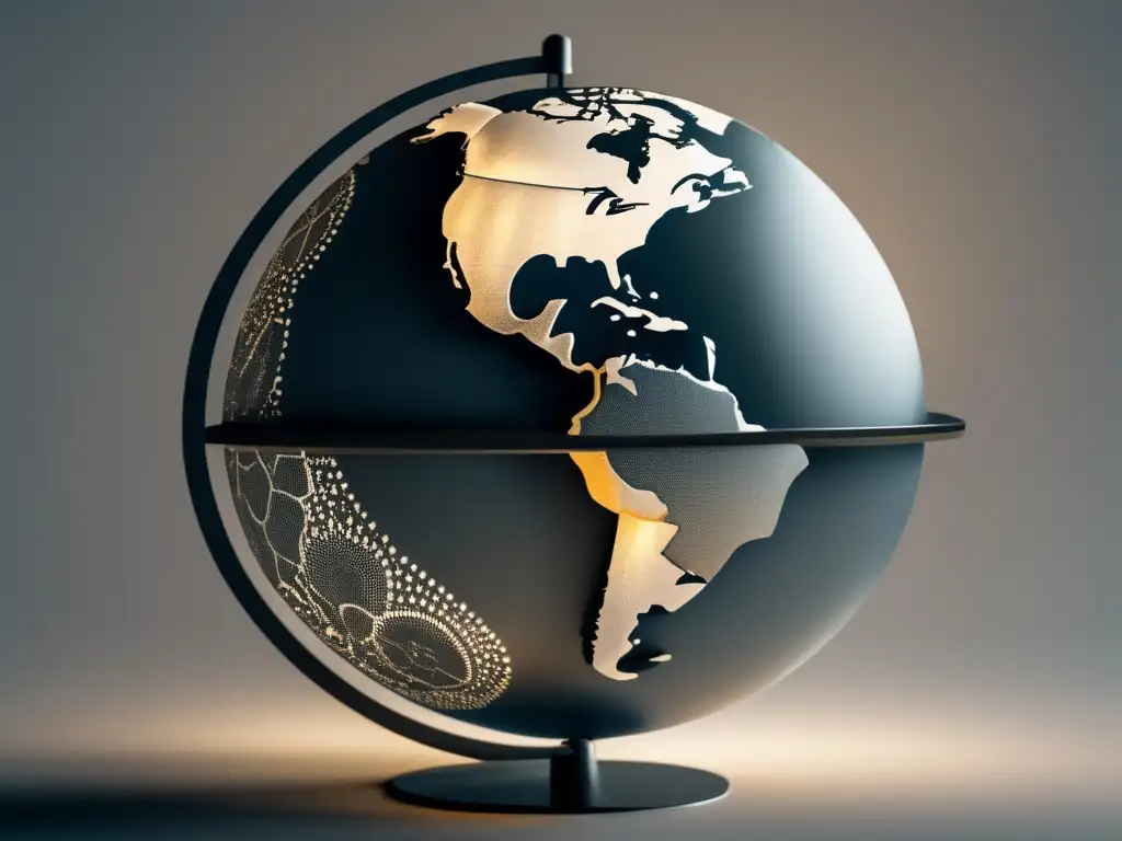 Globo suspendido simbolizando la economía global Impacto de la economía mundial en los negocios freelance