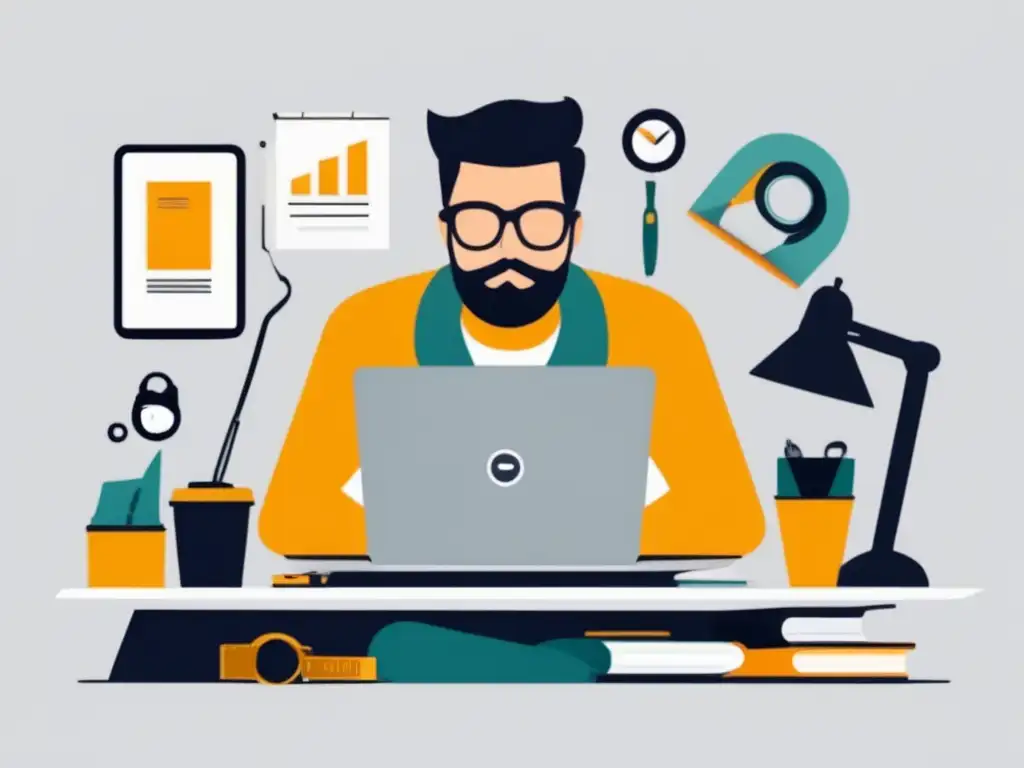 Espacio de trabajo del freelancer Espacio de trabajo de freelancer con estrategias financieras para freelancers en Europa
