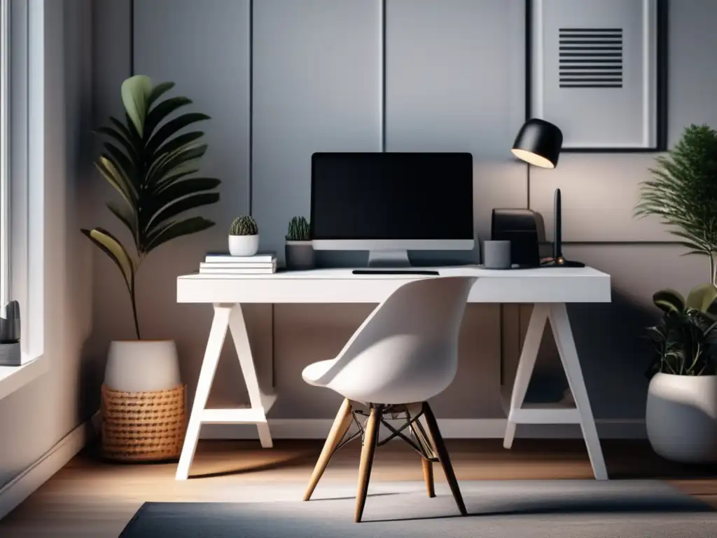 Espacio de trabajo inspirador para freelancers Espacio de trabajo de un freelancer exitoso con tarifas adecuadas y ambiente inspirador