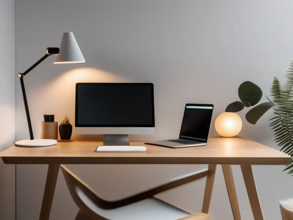 Espacio de trabajo minimalista para freelancer Espacio de trabajo minimalista y elegante para freelancer con deducciones fiscales