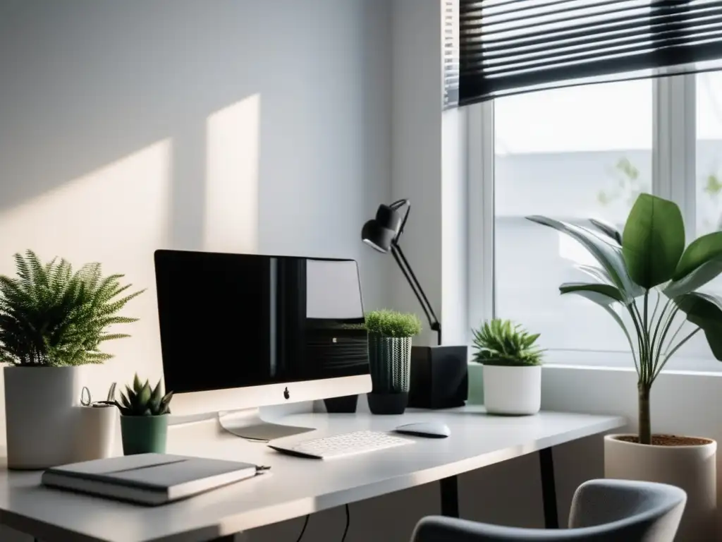 Espacio de trabajo minimalista para freelancer Espacio de trabajo minimalista para iniciar un blog o podcast como freelancer