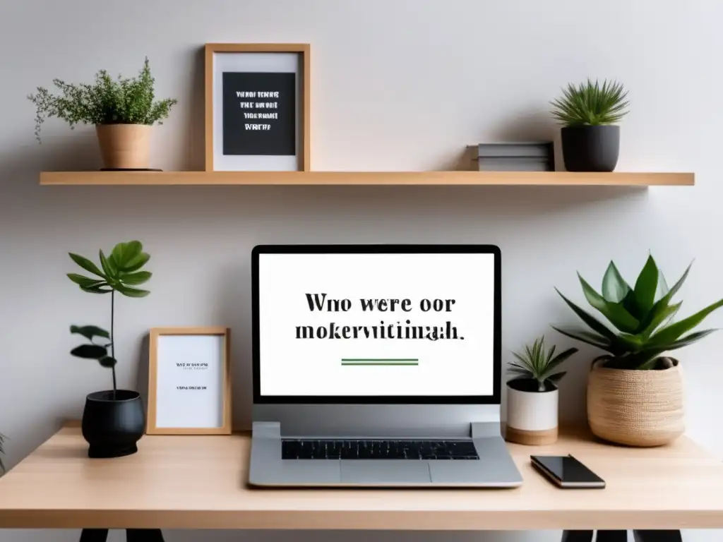 Espacio de trabajo minimalista y organizado Espacio de trabajo minimalista con escritorio de madera clara