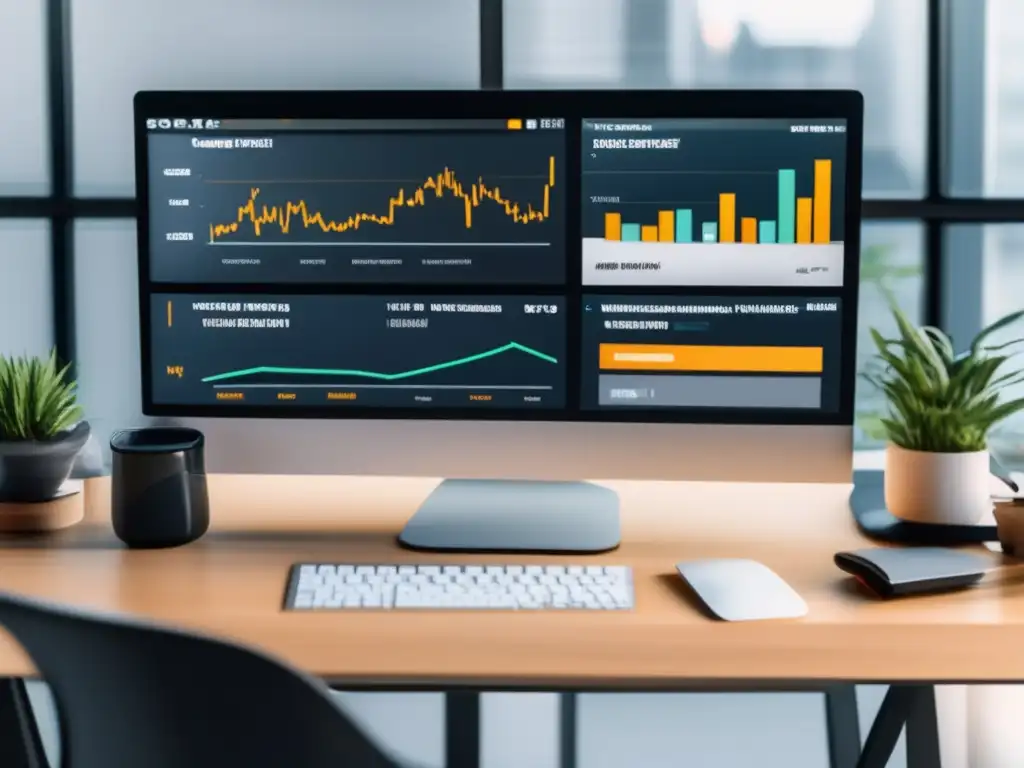 Espacio de trabajo minimalista con múltiples fuentes de ingresos Oficina minimalista con múltiples fuentes de ingreso y estrategias de monetización para freelancers
