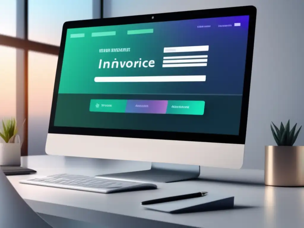 Espacio de trabajo moderno y eficiente con software de facturación y pagos Espacio de trabajo moderno con software de facturación y cobro para freelancers