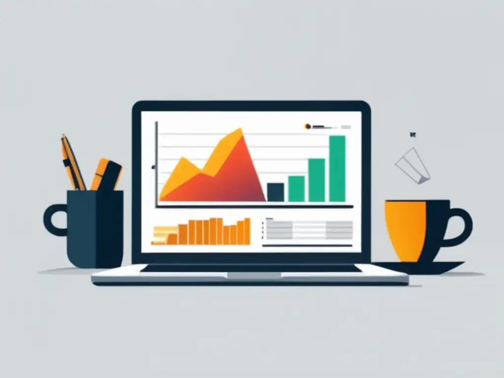 Espacio de trabajo minimalista Espacio de trabajo minimalista con laptop, cuaderno y café | Fundamentos de gestión financiera para freelancers