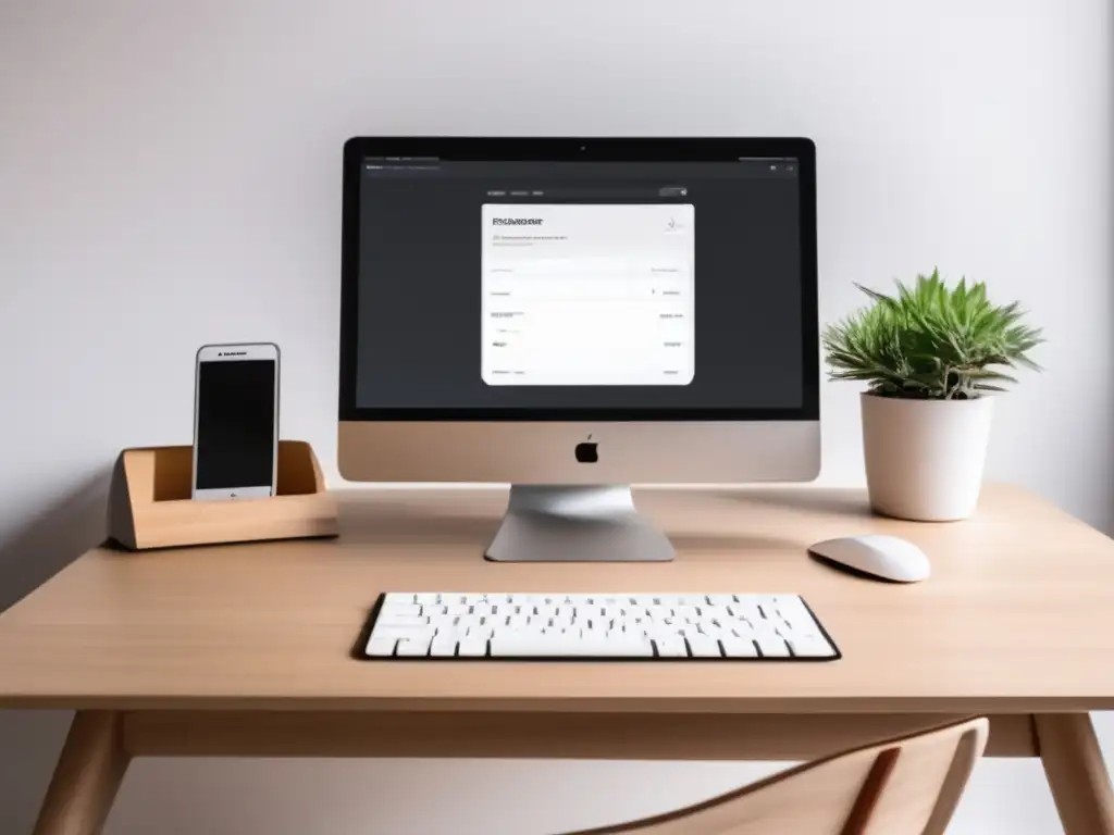 Espacio de trabajo minimalista para freelancer Espacio de trabajo minimalista para freelancer con software de facturación y cobro para gestión financiera