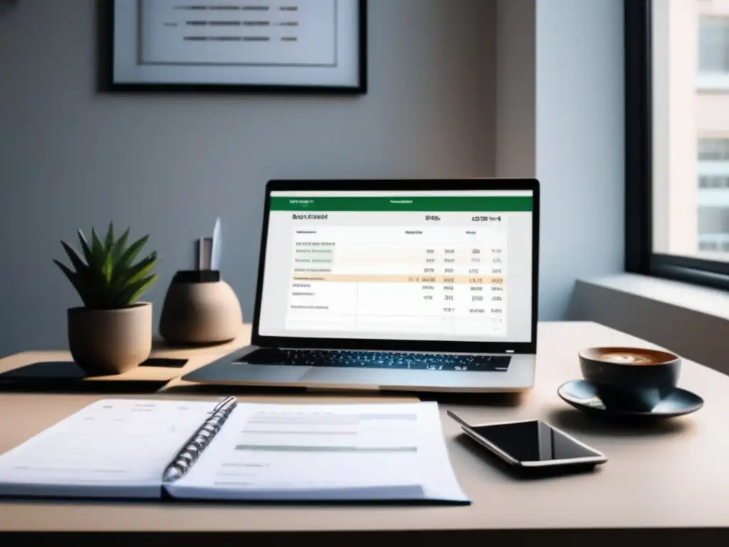 Espacio de trabajo minimalista del freelancer Espacio de trabajo minimalista para freelancers: cálculo de impuestos con precisión y simplicidad