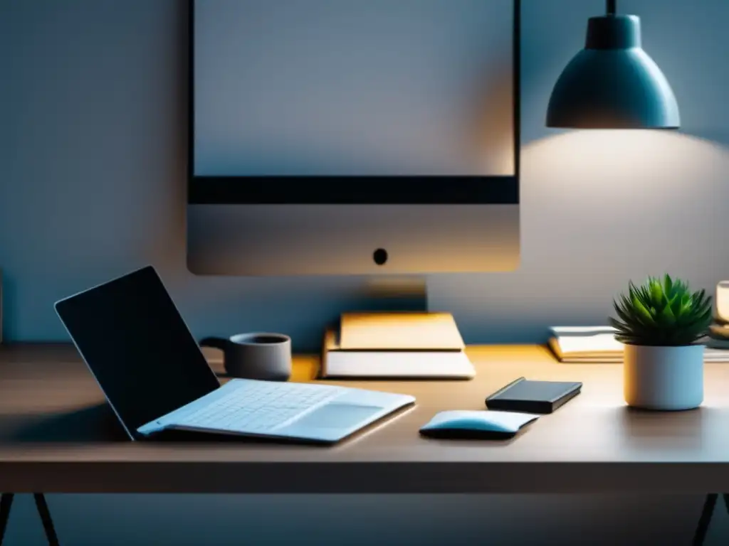 Espacio de trabajo minimalista del freelancer Espacio de trabajo minimalista con ahorro para freelancers