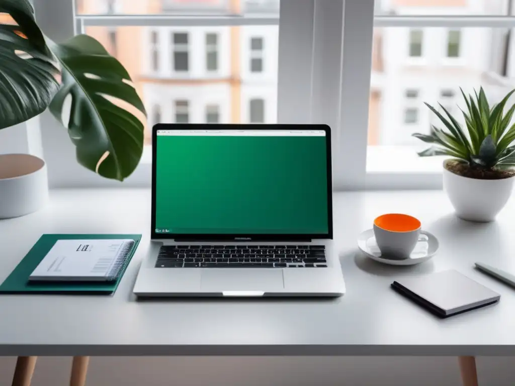Espacio de trabajo minimalista con software de facturación Espacio de trabajo minimalista con software de facturación para freelancers