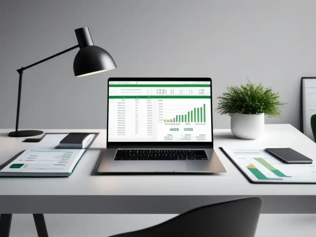 Espacio de trabajo minimalista y organizado Un espacio de trabajo minimalista con deducciones fiscales para freelancers