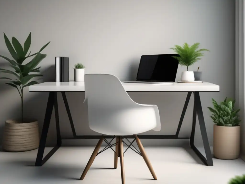 Espacio de trabajo minimalista y organizado Espacio de trabajo minimalista con beneficios financieros para freelancers