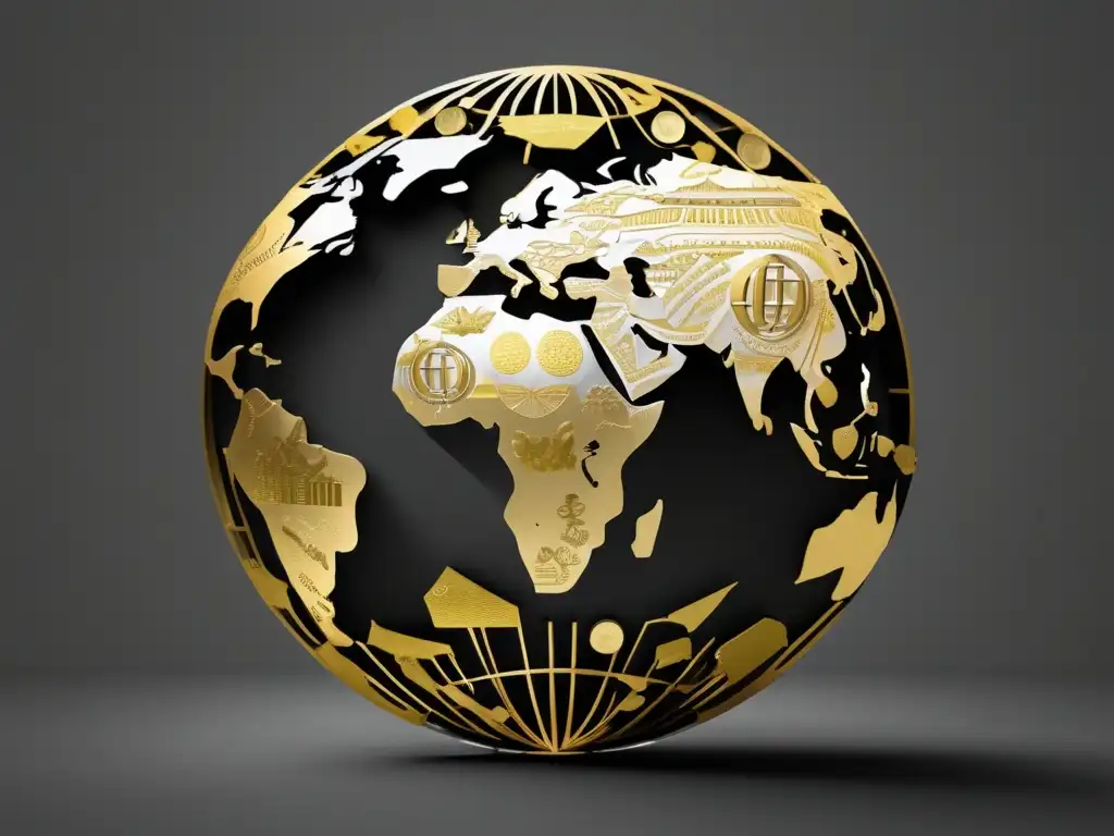 Globo de monedas interconectadas Globo de monedas: gestión financiera internacional para freelancers