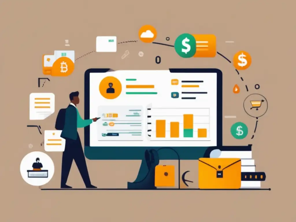 Finanzas personales y de negocio Ilustración minimalista mostrando secciones de finanzas personales y negocio freelance - Ventajas de separar finanzas personales y negocio freelance