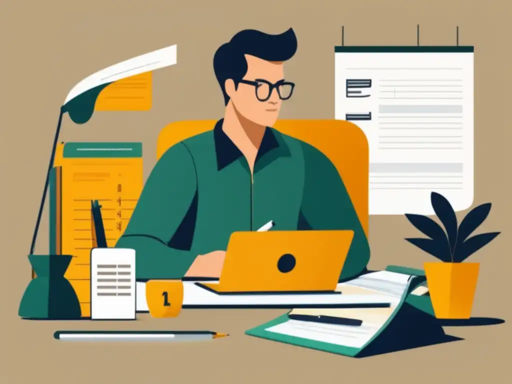 Freelancer analizando finanzas Ilustración de freelancer planificando crédito para freelancers en términos de gestión financiera