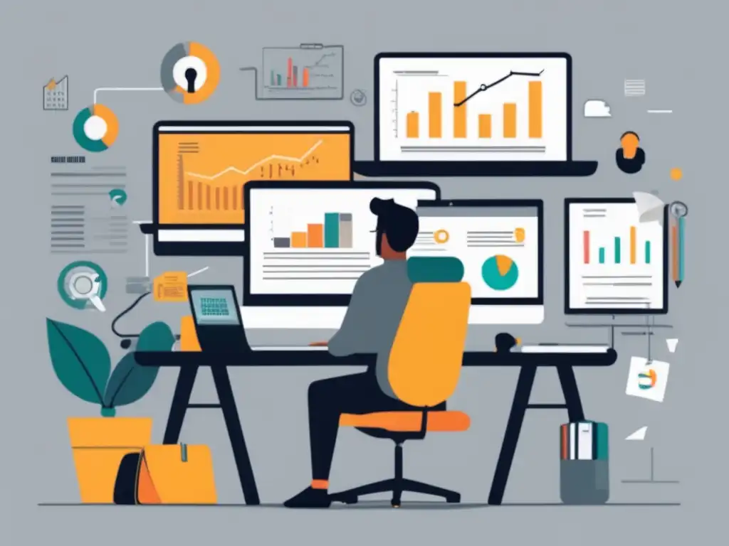Freelancer analizando ingresos y planificando Freelancer analizando informe financiero con planificación financiera para freelancers